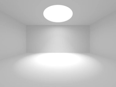 Aydınlatılmış koridor iç tasarımı. Boş Oda İç mimarisi. 3 Boyutlu Hazırlama