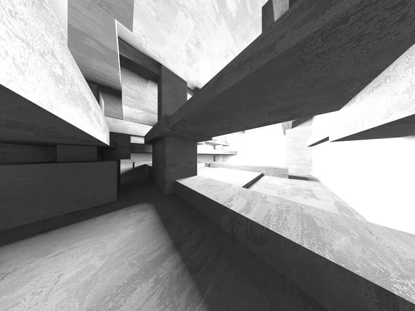 Soyut mimari iç plan. Boş beton oda. 3d hazırlayıcı