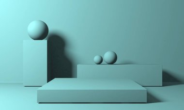 Soyut sahne podyum modeli. Ödül töreni konsepti. 3d hazırlayıcı