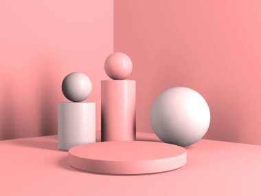 Soyut sahne podyum modeli. Ödül töreni konsepti. 3d hazırlayıcı