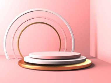 Soyut sahne podyum modeli. Ödül töreni konsepti. 3d hazırlayıcı