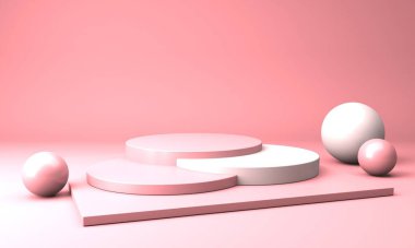 Soyut sahne podyum modeli. Ödül töreni konsepti. 3d hazırlayıcı