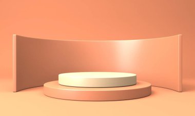 Soyut sahne podyum modeli. Ödül töreni konsepti. 3d hazırlayıcı