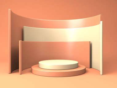 Soyut sahne podyum modeli. Ödül töreni konsepti. 3d hazırlayıcı