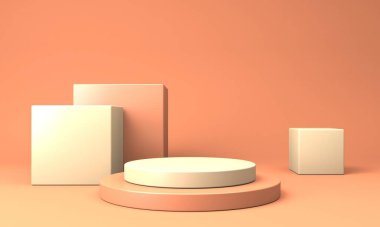 Soyut sahne podyum modeli. Ödül töreni konsepti. 3d hazırlayıcı