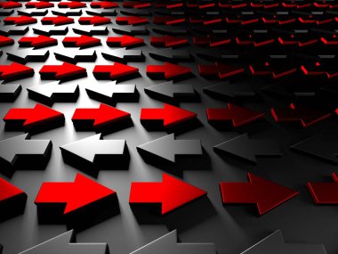 Okçular boş pazarlamayı soyut hale getirir. İş konsepti duvar kağıdı. 3d hazırlayıcı