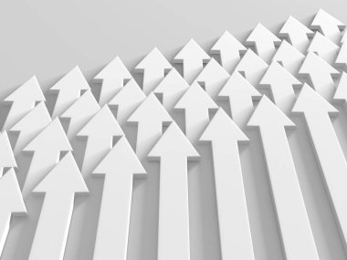 Okçular boş pazarlamayı soyut hale getirir. İş konsepti duvar kağıdı. 3d hazırlayıcı