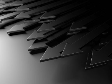 Yaratıcı grafik okları arka planda hareket ediyor. Soyut geometrik tasarım. 3d hazırlayıcı