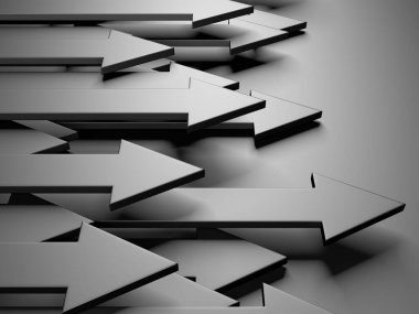 Okçular boş pazarlamayı soyut hale getirir. İş konsepti duvar kağıdı. 3d hazırlayıcı