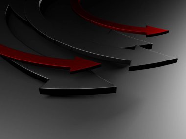 Yaratıcı grafik okları arka planda hareket ediyor. Soyut geometrik tasarım. 3d hazırlayıcı