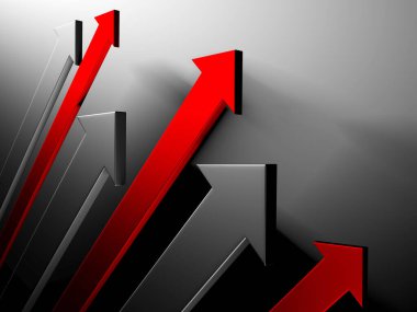 Yaratıcı grafik okları arka planda hareket ediyor. Soyut geometrik tasarım. 3d hazırlayıcı