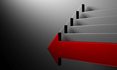 Ok işi konsepti. Minimalist tasarım. 3d hazırlayıcı