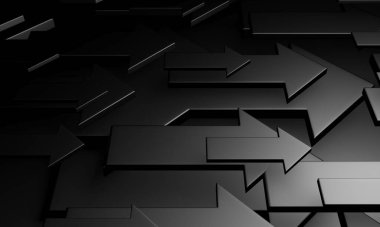 Yaratıcı grafik okları arka planda hareket ediyor. Soyut geometrik tasarım. 3d hazırlayıcı