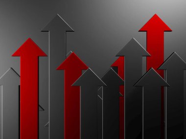 Okçular boş pazarlamayı soyut hale getirir. İş konsepti duvar kağıdı. 3d hazırlayıcı