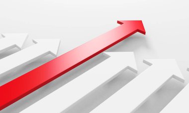 Okçular boş pazarlamayı soyut hale getirir. İş konsepti duvar kağıdı. 3d hazırlayıcı