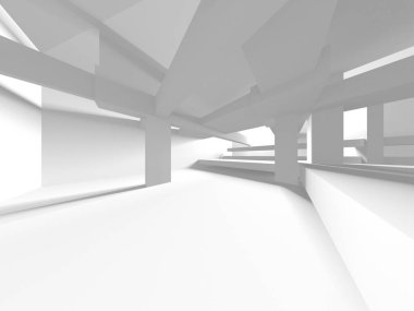 Aydınlatılmış koridor iç tasarımı. Boş Oda İç mimarisi. 3 Boyutlu Hazırlama