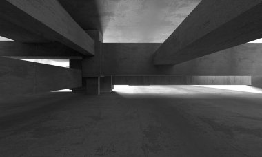 Soyut mimari arka plan. İçi boş beton döşeme. 3d hazırlayıcı