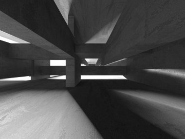 Soyut mimari arka plan. İçi boş beton döşeme. 3d hazırlayıcı