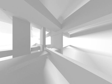 Aydınlatılmış koridor iç tasarımı. Boş Oda İç mimarisi. 3 Boyutlu Hazırlama