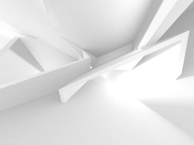 Beyaz Modern Arkaplan. Soyut Bina Konsepti. 3d Hazırlama