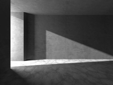 Soyut mimari arka plan. İçi boş beton döşeme. 3d hazırlayıcı