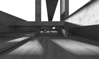 Soyut Beyaz Mimari Tasarım Konsepti. 3d Görüntüleme