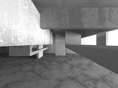 Soyut mimari arka plan. İçi boş beton döşeme. 3d hazırlayıcı
