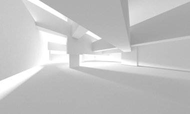 Soyut Beyaz Mimari Tasarım Konsepti. 3d Görüntüleme