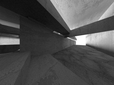 Soyut mimari arka plan. İçi boş beton döşeme. 3d hazırlayıcı