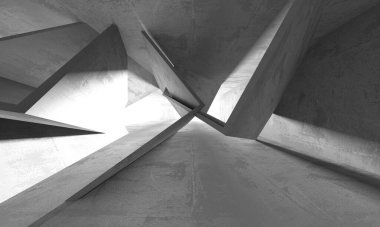 Soyut mimari arka plan. İçi boş beton döşeme. 3d hazırlayıcı