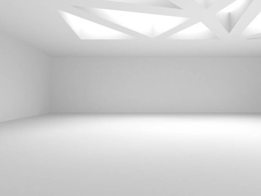 Beyaz Modern Arkaplan. Soyut Bina Konsepti. 3d Hazırlama