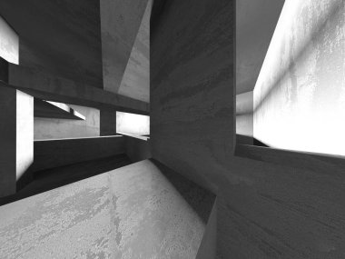 Soyut Beyaz Mimari Tasarım Konsepti. 3d Görüntüleme