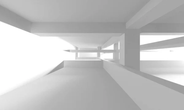 Fundo Moderno Branco Conceito Construção Abstrato Render — Fotografia de Stock