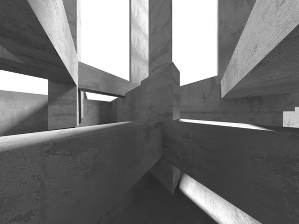 Abstracte Architectuur Achtergrond Leeg Ruw Betonnen Interieur Renderen — Stockfoto