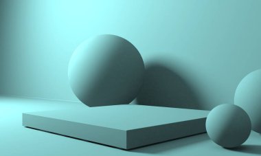 Soyut sahne podyum modeli. Ödül töreni konsepti. 3d hazırlayıcı