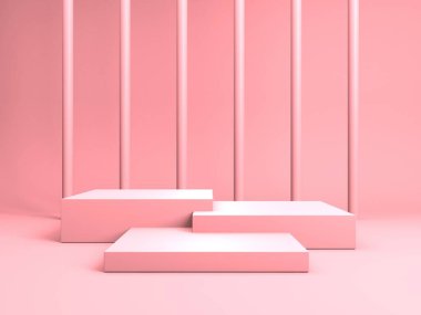 Soyut sahne podyum modeli. Ödül töreni konsepti. 3d hazırlayıcı