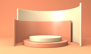 Soyut sahne podyum modeli. Ödül töreni konsepti. 3d hazırlayıcı
