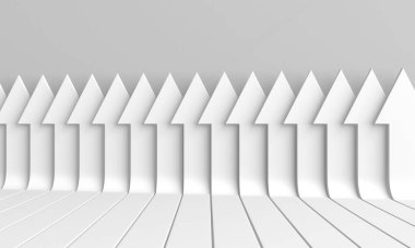 Okçular boş pazarlamayı soyut hale getirir. İş konsepti duvar kağıdı. 3d hazırlayıcı