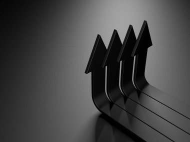 Yaratıcı grafik okları arka planda hareket ediyor. Soyut geometrik tasarım. 3d hazırlayıcı