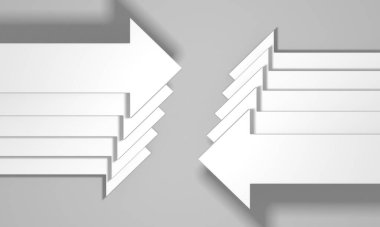 Okçular boş pazarlamayı soyut hale getirir. İş konsepti duvar kağıdı. 3d hazırlayıcı