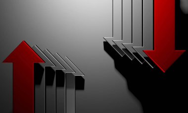 Okçular boş pazarlamayı soyut hale getirir. İş konsepti duvar kağıdı. 3d hazırlayıcı