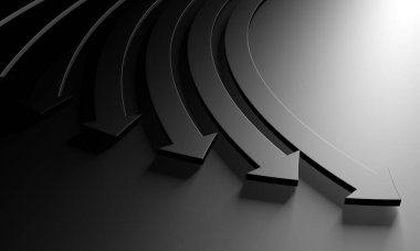 Ok işi konsepti. Minimalist tasarım. 3d hazırlayıcı