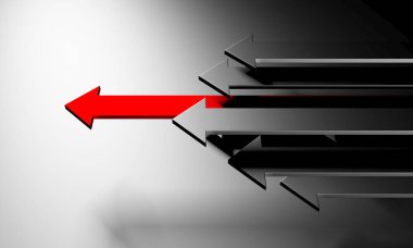 Ok işi konsepti. Minimalist tasarım. 3d hazırlayıcı