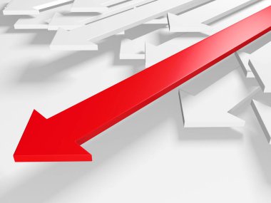 Okçular boş pazarlamayı soyut hale getirir. İş konsepti duvar kağıdı. 3d hazırlayıcı