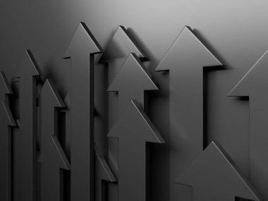 Okçular boş pazarlamayı soyut hale getirir. İş konsepti duvar kağıdı. 3d hazırlayıcı