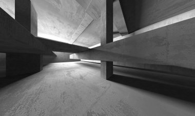 Soyut mimari arka plan. İçi boş beton döşeme. 3d hazırlayıcı