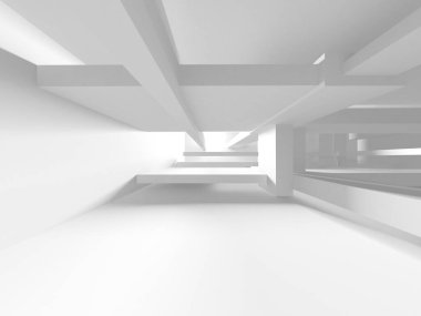 Beyaz Modern Arkaplan. Soyut Bina Konsepti. 3d Hazırlama