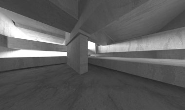 Soyut mimari iç plan. Boş beton oda. 3d hazırlayıcı