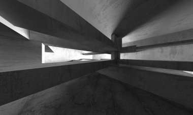 Soyut mimari arka plan. İçi boş beton döşeme. 3d hazırlayıcı