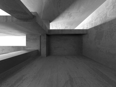 Soyut Beyaz Mimari Tasarım Konsepti. 3d Görüntüleme